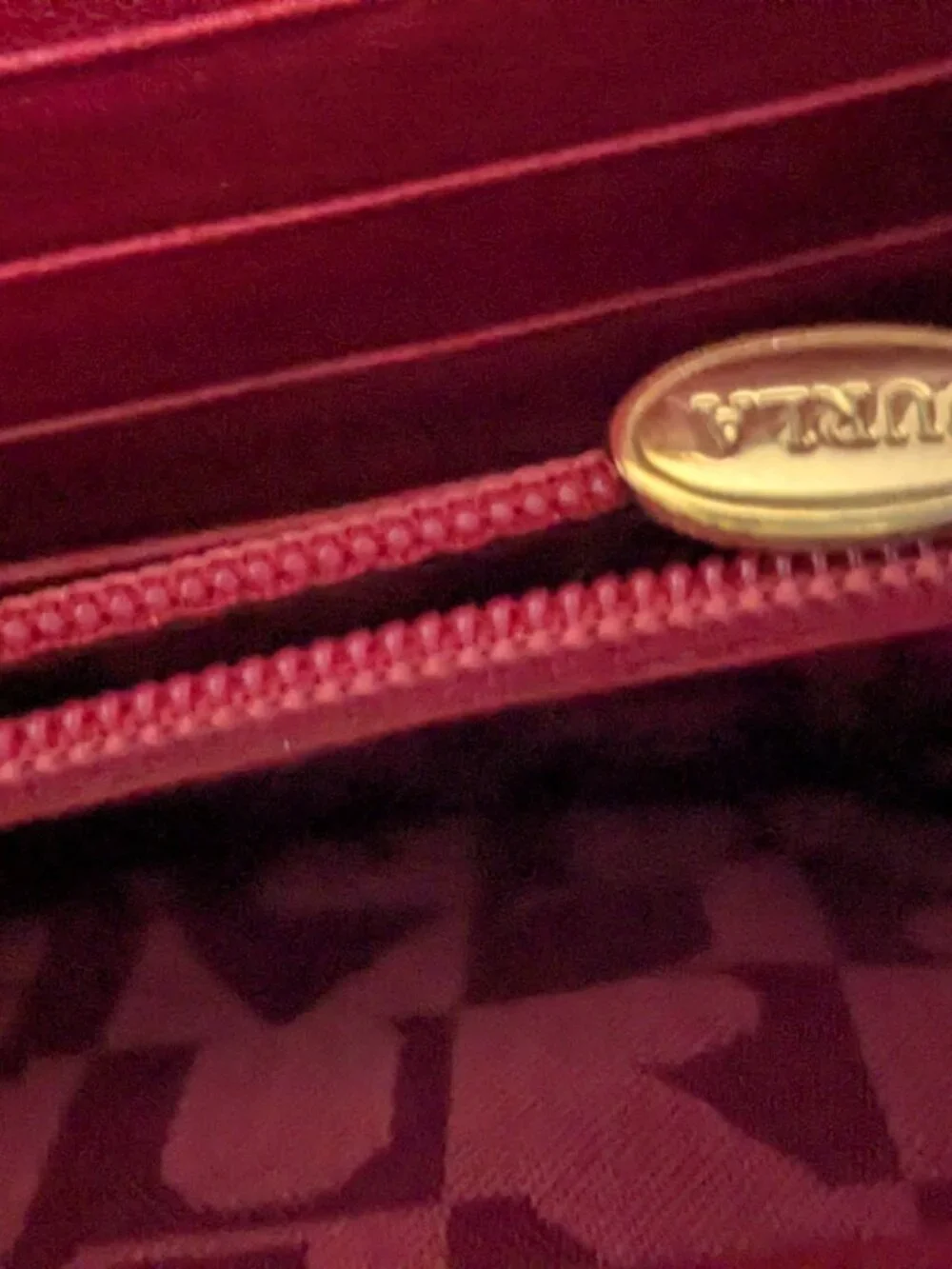 Vintage FURLA Made In Italy Red Leather Clutch Wallet